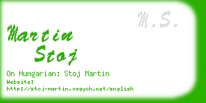 martin stoj business card
